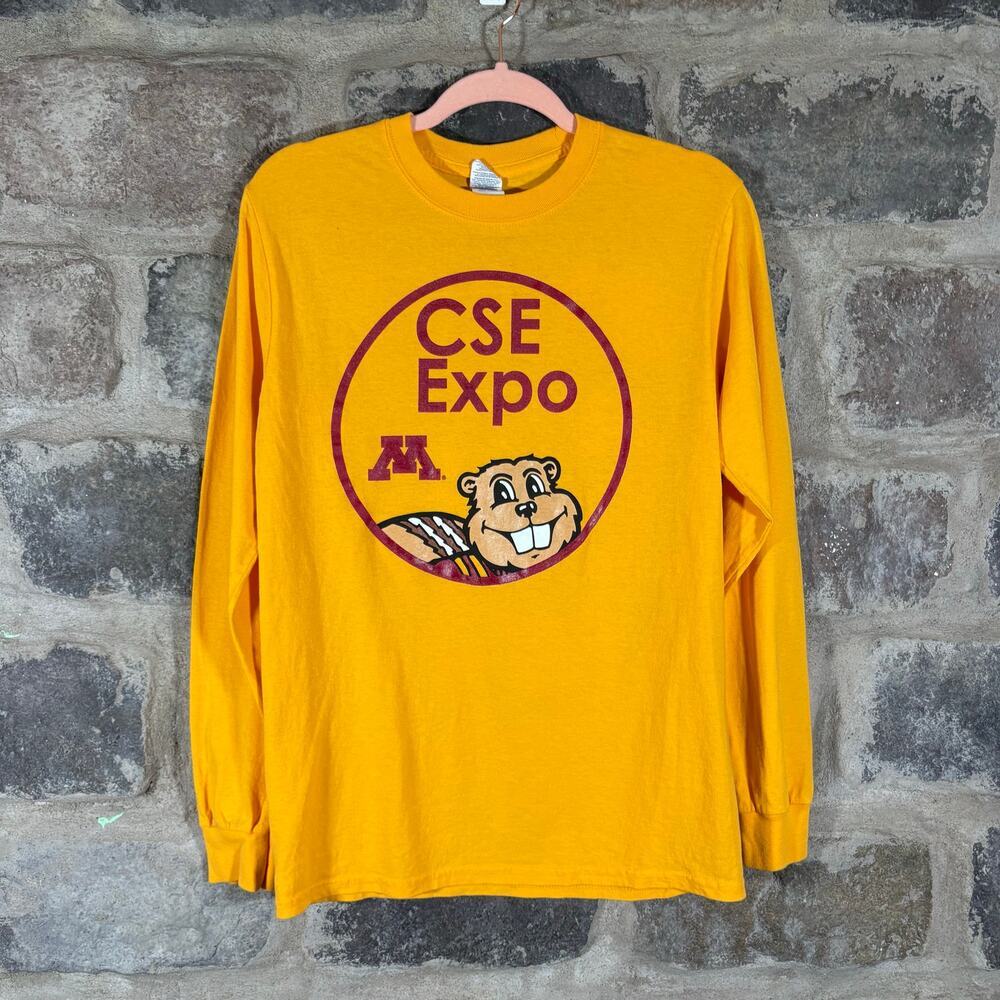 Gildan Shirt Woman's Small Yellow Minnesota CSE Expo Staff Shirt Casual College